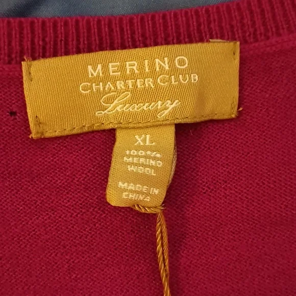 NWT Merino Charter Club woman's wool sweater XL - Picture 4 of 4